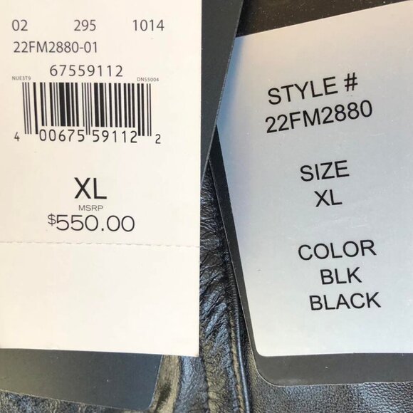 NWT GUESS Genuine Leather Moto Biker Jacket XL MSRP $550 - Picture 6 of 8